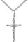 JEVELION Kreuz-Anhänger Weiss-Goldkreuz Jesus Christus mit INRI-Gravur für Damen, Herren und Kinder als Kettenanhänger 585 Weissgold 14 Karat mit Panzer-Kette + Schmuck-Etui