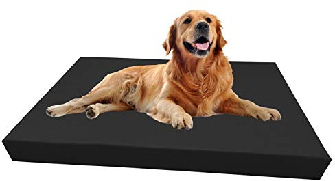 Barry & Lucy Hundelager Hundematte Hunde Matratze Hundeschlafmatte Hundebett Hundekissen Hundeplatz Kunstleder viele Farben (125x100x10, schwarz)