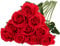 Nubry Artificial Silk Rose Fiore Fiore di Seta Artificiale Singolo Stelo Rose Finta Lifelike per Matrimonio Bouquet Floreale Organizzazioni Floreali Home Party Decorazione centrotavola, 10pcs (Rosso)