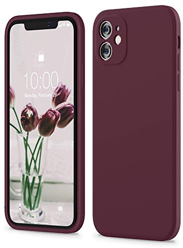 SURPHY Flat Silicone Case Compatible with iPhone 11 Case, Liquid Silicone Slim Fit Case (Individual Protection for Each Len) for iPhone 11 6.1, Plum