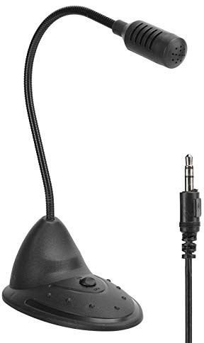 Goshyda Desktop-Mikrofon, 360-Grad-verstellbarer Schwanenhals-USB-Multifunktionsmikrofon mit 3,5-mm-Stecker, Plug and Play, Omnidirektionaler Tonabnehmer, für PC, Laptop Usw.