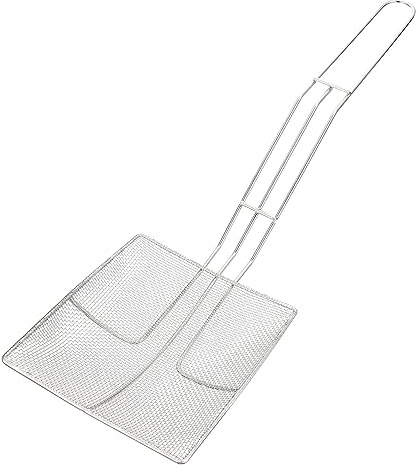 Kichvoe 1pezzi Cucchiaio Filtrante Quadrato Acciaio Inossidabile Mestolo Ergonomico Per Scolare e Filtrare Utensile Da Cucina Resistente e Durevole Per Frittura e Scolatura Di Alimenti