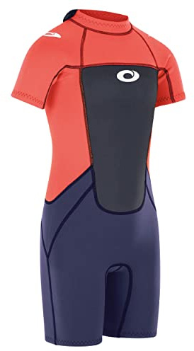 Osprey Origin 3mm Wetsuit, Kids Shortie Summer, Boys and Girls Short Sleeve Wetsuit Neoprene, M, Pink