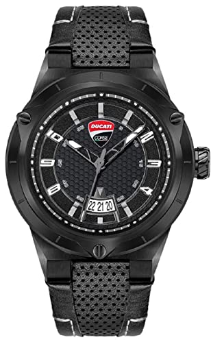Ducati Herren Analog Quarz Uhr mit Leder Armband DTWGB2019702