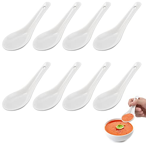 8 Pièces Cuillères à Café En Porcelaine Blanche, Cuillère En Céramique Cuillère à Trempette Cuillères à Soupe Cuillères à œuf En Porcelaine Ensemble De Cuillères à Café Convient Pour La Cuisine