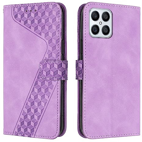 YIRRANZD Funda para Huawei Honor X8, Funda Tapa Libro Movil Carcasa PU Cuero [Ranura para Tarjeta], Flip Caso Cubierta Case Funda para Honor X8 (Morado)