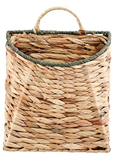 Gewebter Blumenampel Wasserhyazinthe hängender Wandkorb Weidengeflecht handgemachte Körbe für Garten Bauernhaus Haus (Papierseilmund)