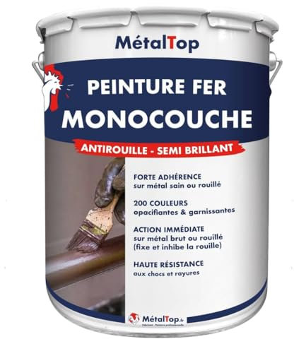 Metaltop - Peinture Fer Monocouche - Blanc signalisation - RAL 9016 - Pot 1 L