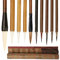 Midyrrg 10 Pcs Chinese Calligraphy Kanji Brush Set Mixed Wolf Hair Traditional Calligraphy Pens Art Painting Chinese/Japanese Sumi Writing Brush for Watercolor Drawing for Beginners(Roll Bag)