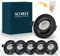 Schiele 6x7W LED Einbaustrahler 230V Dimmbar Schwarz, LED Spots 230V，Einbauleuchten 45° Schwenkbar IP44 Deckenspots LED Flach 68-78MM Für Badezimmer,Warmweiß 2800K