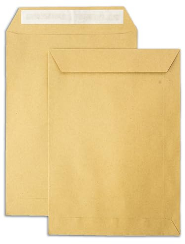 100x Versandtaschen DIN C5 braun peal&seal Klebestreifen ohne Fenster 229x162mm 80g/m2 100 Stück