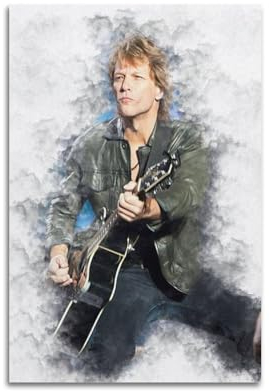VZRSQZK Joon Bon Jovi Sänger-Poster, dekoratives Gemälde, Leinwand-Wandposter und Kunstdruck, modernes Familienschlafzimmer-Dekor-Poster, 20 x 30 cm