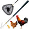 MAUKUDIR Verbessertes Hühnernetz und Hühnerfänger-Beinhaken, Edelstahl, einziehbarer langer Hühnerfänger, Bauernhof-Werkzeuge für Geflügel, Huhn, Truthähne, Gänse, Enten, Vögel, Kleintiere und Fische