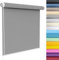 Blickdicht Sonnenschutz Jalousie 35 x 130 cm Blickdicht Sichtschutz Sonnenschutz Deckenmontag Seitenzugrollo Inkl Montage-Teile, für Wohnzimmer, Schlafzimmer, Hellgrau