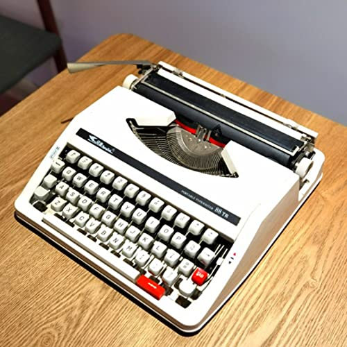 CYMYYDS Retro Altmodische Mechanische Schreibmaschine, Kreatives Vintage Schreibmaschinenliegen mit Doppelband und Umkarton, für Schreiben, Basteln, Briefe