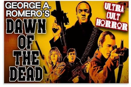 Filmposter Dawn of the Dead von 1978, dekoratives Gemälde, Leinwand-Wandposter und Kunstdruck, modernes Familienschlafzimmer-Dekor-Poster, 20 x 30 cm