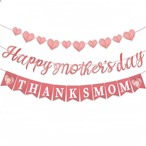 Banner Happy Mother's Day, Best Mom Ever, Party-Banner für Muttertag, Happy Birthday Mom Party-Banner