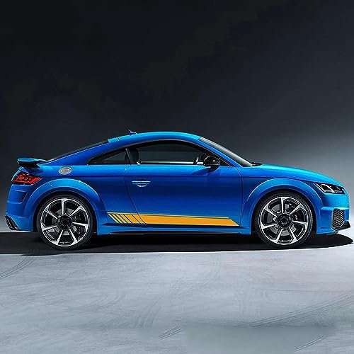 FENVY Auto Seitenstreifen Seitenaufkleber Aufkleber Grafiken,für Audi TT TTS TTRS MK2 8J MK3 8S,Autotür Seitenschweller Aufkleber Body Decor Styling Decals,C-Yellow