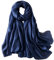 Lina & Lily Damen Langer Schal Stola Federleicht mit Glanz-Schimmer (Marineblau)