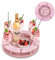 INEXTERIOR AperolBar für 6 Gläser – LilletBar – WeinBar – Tablett für Weingläser und Aperitifs – Beeren und Orangen Designs – Geschenk für Aperol, Lillet oder Wein Liebhaber (Rosa, Beeren Kreis)