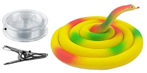 Realistischer Schlangenstreich, Clip-on Schlangenstreich-Requisiten mit Schnur, 1,2 m Kobra-Spielzeug, lustige Clip-on-Schlange Jagd Gags, lustiges Schlange Spielzeug zum Anziehen von Freunden