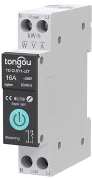 Tuya Zigbee Smart Circuit Breaker Interruttore 1 P 10A 16A 25A 32A 40A 63A Telecomando senza fili Zigbee Interruttore interruttore per la casa (16A With Metering)