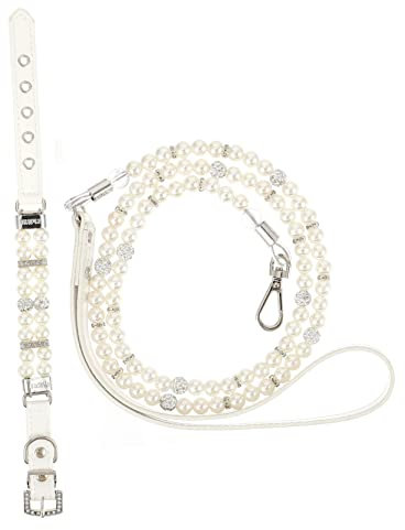 BESPORTBLE 2stücke Hund Halsband Mit Perlen Und Hundeleine Set Für Welpen Und Erwachsene Hunde Fotoshootings Und Besondere Anlässe