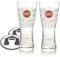 GarageBar Verre à bière Super Bock - Nucléé - De la pinte à bord - Produit officiel - Livré avec 2 tapis anti-goutte à bière - 2 verres