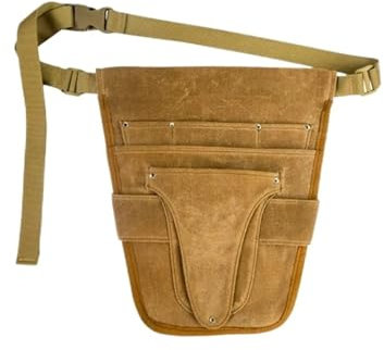 LXHZSY Tool Bag Garden Canvas Tool Belt Bag with Multiple Pocket Storage Waterproof Portable Men Women Durable Scissors Lawn Mower Household(Brown)