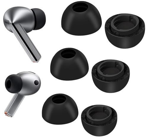 Memory Foam Ohrstöpsel für Samsung Galaxy Buds3 Pro - Ultimativer Komfort, sicherer Sitz und verbesserter Klang, Ohrstöpsel-Ersatz mit Entlüftungsloch - S/M/L