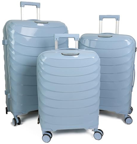 DIVCHI Luggage Sets 3 Piece Hard Shell Expandable Suitcases Lightweight Travel Trolley Suitcase With Spinner Wheels TSA Lock Telescopic Handle (Light Blue)