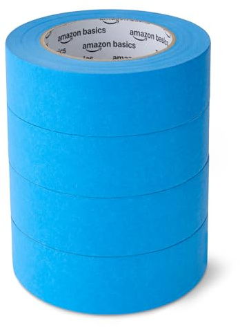 Amazon Basics Malerband, 3.6 cm x 55 m, 4er-Pack Rollen, Blau