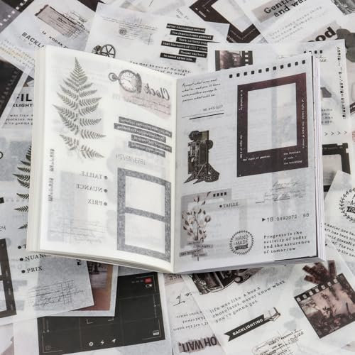 40 Blatt Journal Sticker, Scrapbook Stickers Set, Vintage Washi Papier Scrapbooking Aufkleber Buch, DIY Scrapbook Zubehör für Journaling, Fotoalbum, Kalender und Notizbuch (movie)