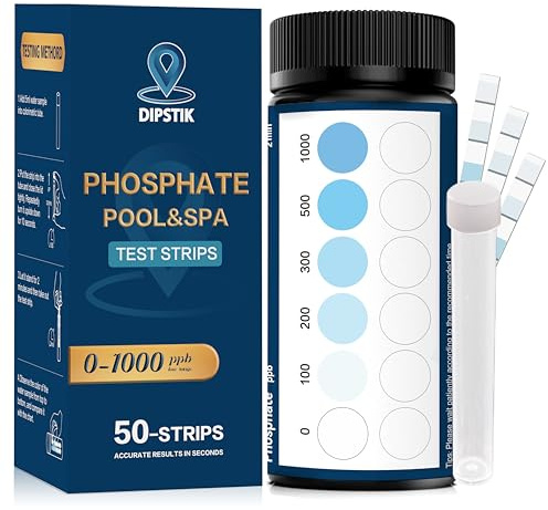 Kit de prueba de fosfato para piscina, 50 tiras. Prueba rápida y precisa de fosfato para piscinas, jacuzzis y spas.