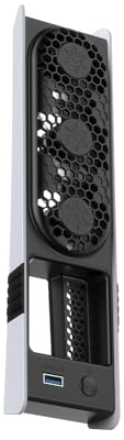Cooling Fan For PS5 Pro/PS5 Slim Disc & Digital Edition External Fan Cooler Quiet Cooler Fans for Playstation 5 Pro/Slim Cooling Accessories (Black)