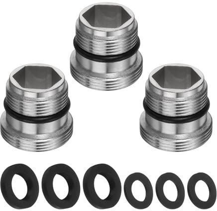 sourcing map Kit di adattatori per rubinetto, da maschio 1,9 cm a maschio 2,2 cm, per lavello da cucina, in acciaio inox, set di adattatori per collegare tubo da giardino, filtro dell'acqua, deviatore