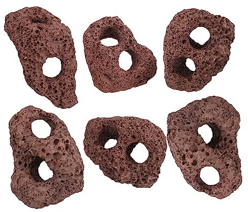 INOOMP 6stücke Vulkanstein Für Aquarium Aquariensteine Dekoration Für Wasserpflanzen Felsen Für Aquarium Lebensraumsteine Für Aquarien