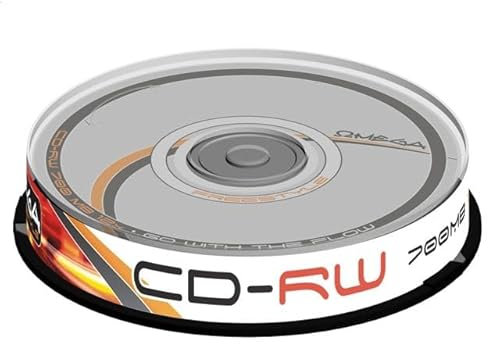 CD-R 700MB 12X in vaso da 10 unità, ideale per registrare dati, musica e backup.