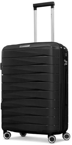 Franky Check-in Koffer für Damen und Herren | mittelgroßer Trolley 42 x 24 x 65 cm aus hochwertigem, leichtem Polypropylen Material | Erweiterbar & TSA-Schloss| London Serie