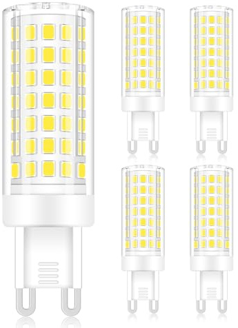 TRIJZHOU G9 LED Lampe 7W AC230V Kaltweiß 6000K 5er-Set | nicht dimmbar, entspricht 75W Halogen, 650 Lumen, G9 Bi-Pin, kein Flackern