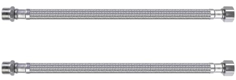 2 Stück Hochdruckbeständiger 304 Edelstahl Flexible Rohre Schlauch 3/8 Zoll für Wassersysteme in Küche und Bad Flexibler Metallschlauch