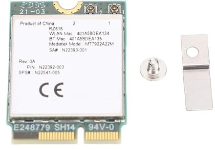 Vikye WiFi 6e Wireless Card, M.2 MT7922A22M WiFi 6E-Laptop-Modul mit Bluetooth 5.2, 5374Mbit / S Tri-Band RZ616 WiFi-Chip-Adapter