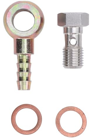 Srliya Adaptateur Banjo UNF 7/16x20 Kit de Boulons Banjo pour Réservoir de Frein en Acier Inoxydable, Haute Pression, Connexion étanche, Raccords 7/16, avec Ardillon de 8 Mm pour