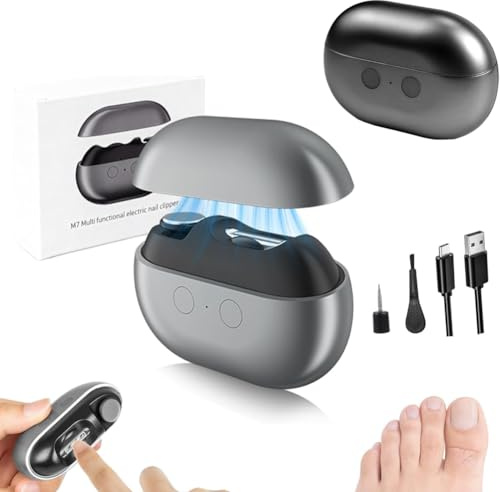 3-in-1 Electric Nail Clippers,Easy Nail Trimmer,Smart Nail Clippers for Seniors,Easy Nail Clipper,Electric Nails Care Tool with LED Light,Electric Toenail Clippers for Thick Nails,Arthritis,Low Vision