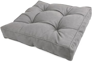 POKAR Stuhlkissen Sitzkissen 60x60x10 cm | Wasserabweisendes Loungekissen | Sitzpolster für Gartenstuhl und Rattanmöbel | Outdoor Sitzauflage Gartenmöbel | Öko Tex Zertifiziert | Made in EU | Grau