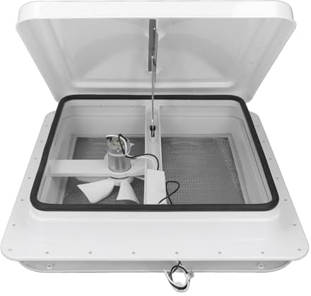 Aolidsive Ventilateur de Toit pour Camping-car 12V, Ventilation d'échappement Réversible avec Télécommande, Ventilateur de Plafond de 14 Pouces pour Utilisation de Remorque de Camping-car