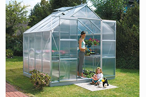 Vitavia Gewächshaus Uranus - Ausführung:6700 HKP 6 mm Alu, Fläche:ca. 6,7 m², Fenster:2, Maße:257 x 258 cm, Sockel:255 x 255 cm,