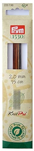 Prym 223120 Strumpfstricknadeln NATURAL farbig 15 cm 2,00 mm