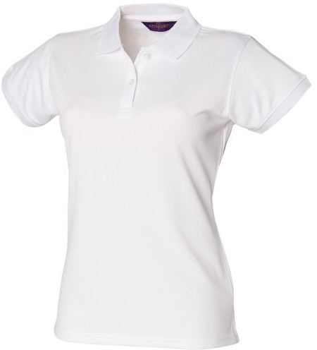 Henbury Womens/Ladies Coolplus® Fitted Polo Shirt (XL) (White)