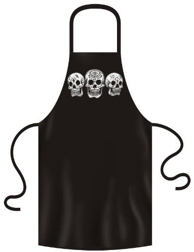 Tini - Shirts Totenkopf Skelett Gotik Kochschürze: 3 Skulls - Day of the dead - Grillschürze one size Fb: schwarz